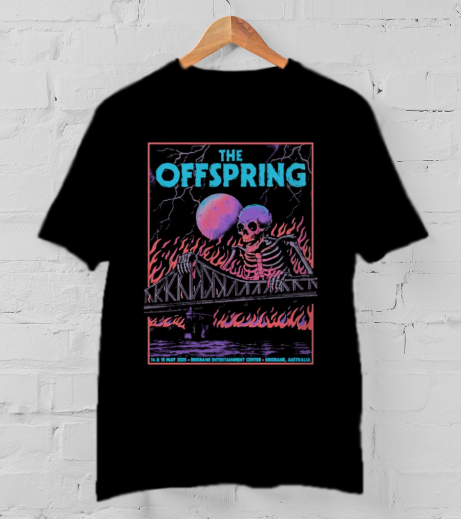 The Offspring Brisbane Australia May 14 15 2025 Skeleton Bridge Lightning Moon T-Shirt