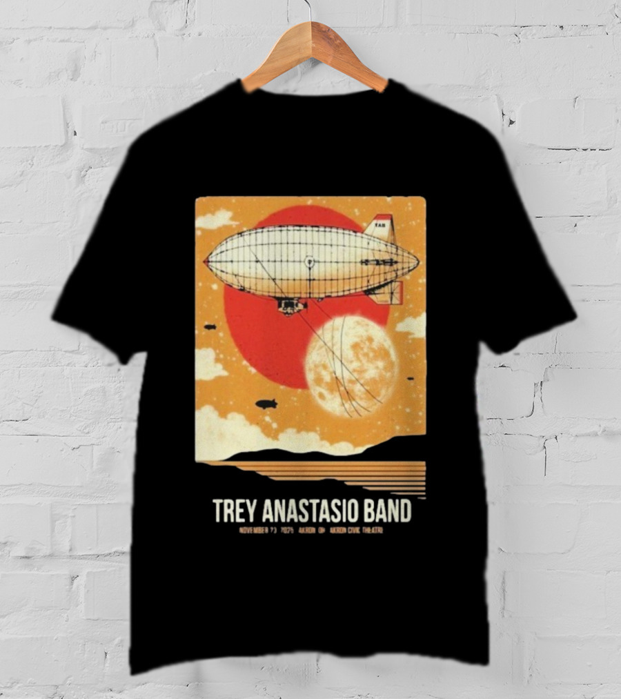 Trey Anastasio Band Akron Civic Theatre Nov 23 2025 Vintage Blimp And Moon Design T-Shirt
