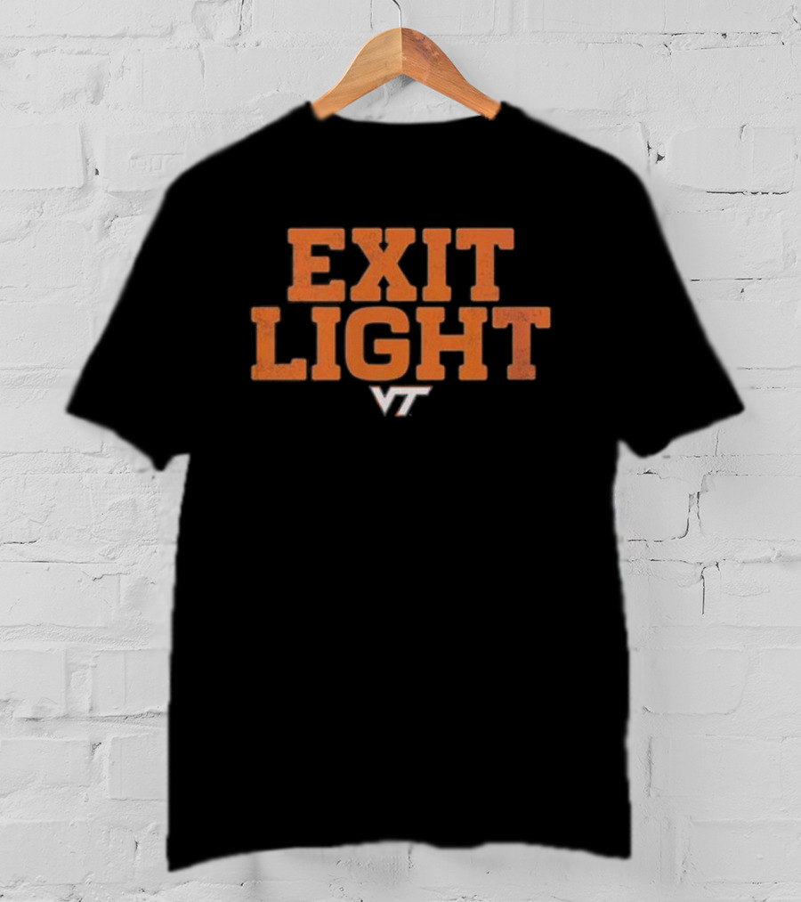 Virginia Tech Hokies Exit Light VT Enter Night Slogan T-Shirt