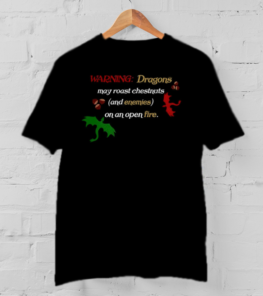Warning Dragons May Roast Chestnuts Marshmallows On An Open Fire T-Shirt