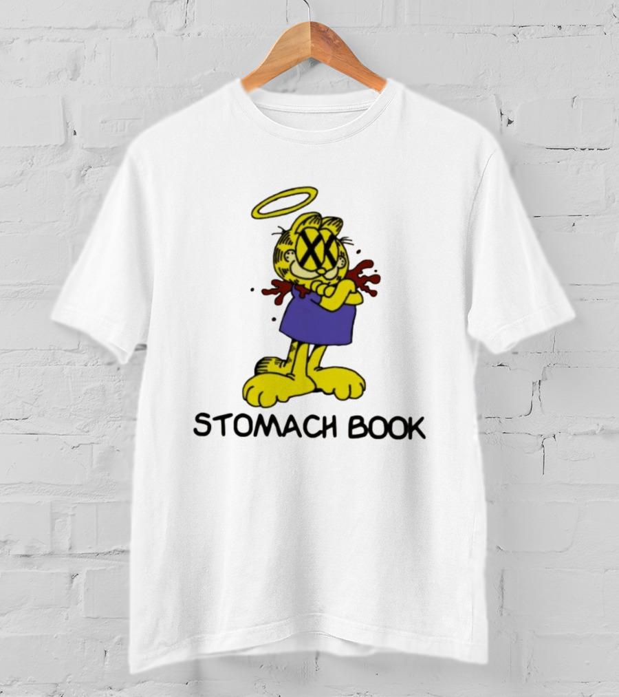 Stomach Book Cartoon With Halo And Cross-eyed Expression T-Shirt