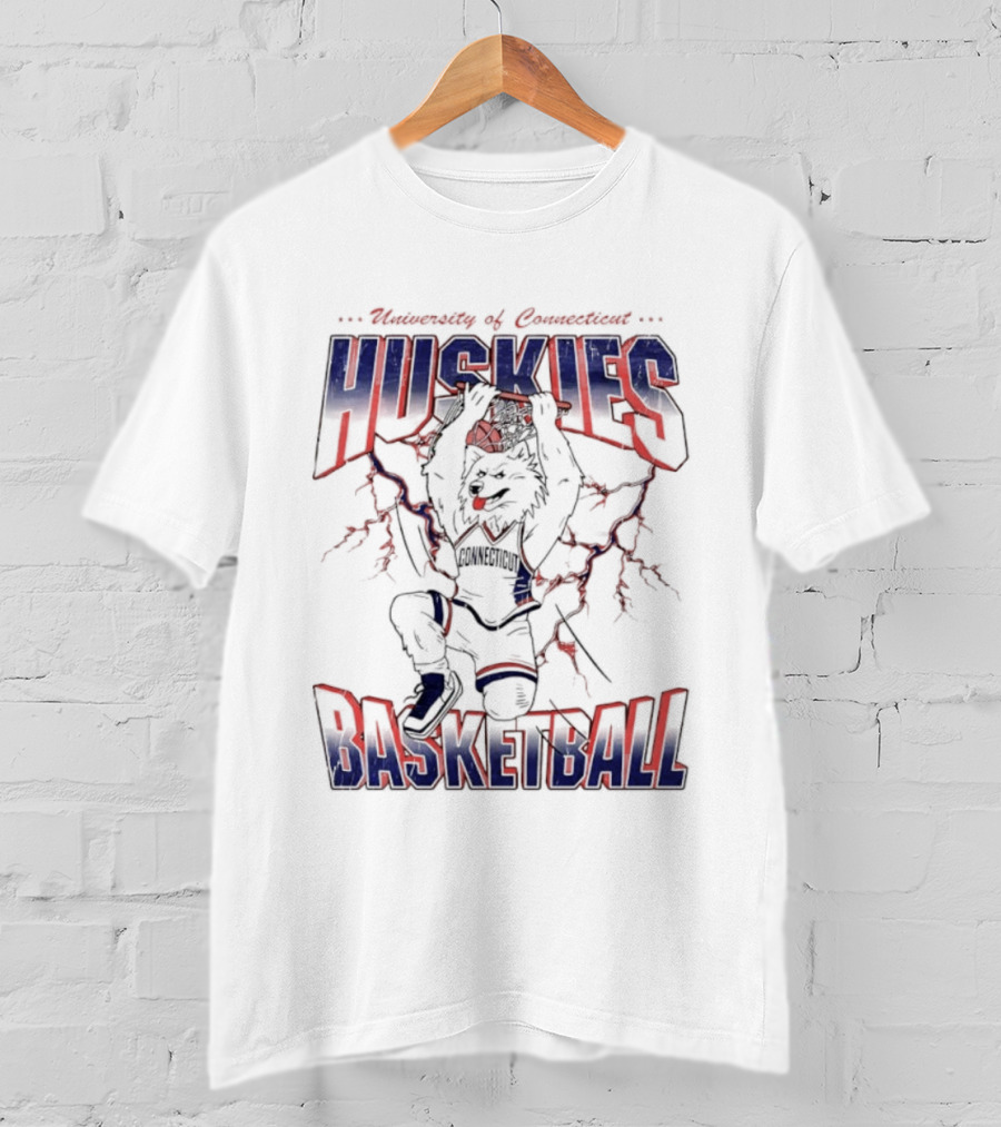 University Of Connecticut Huskies Basketball Electric Mascot T-Shirt