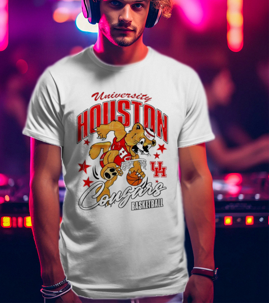 University Of Houston Cougars Basketball Mascot UH Stars T-Shirt