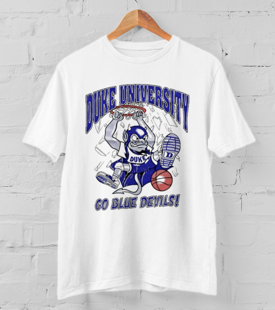 Duke University Blue Devils Basketball Dunking Mascot Go Blue Devils T-Shirt