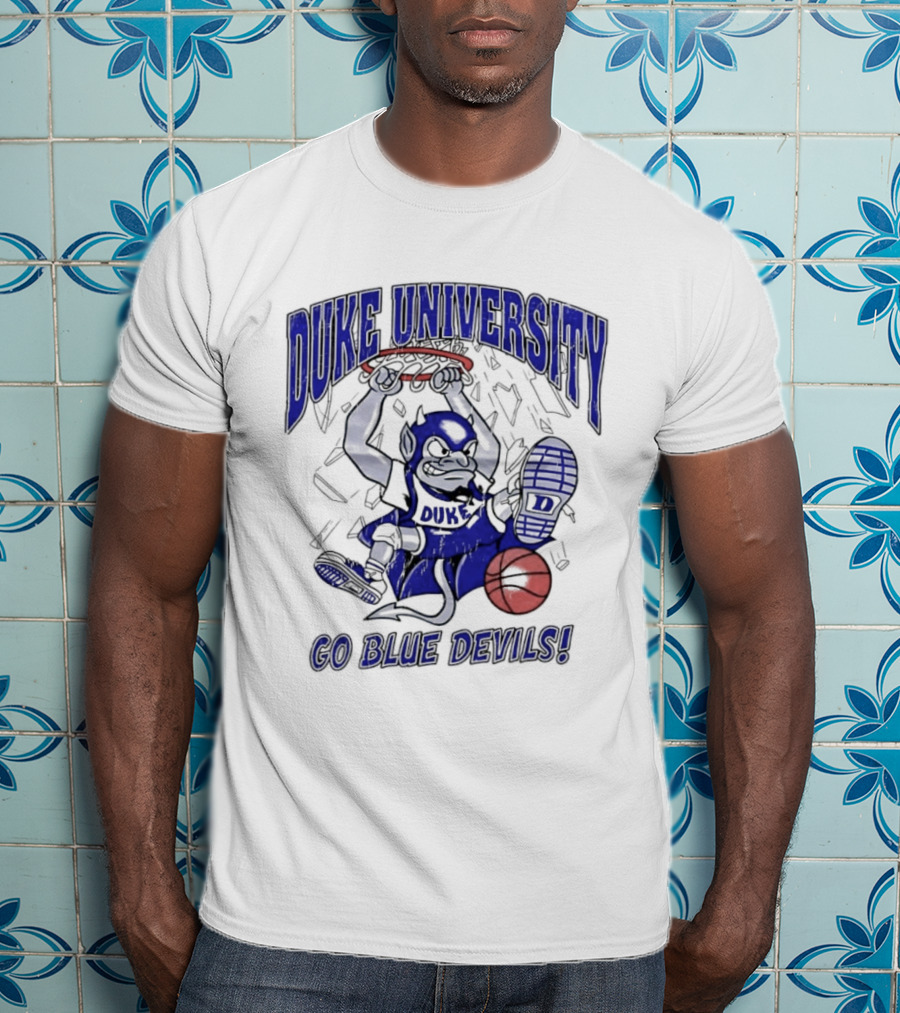 Duke University Blue Devils Basketball Dunking Mascot Go Blue Devils T-Shirt