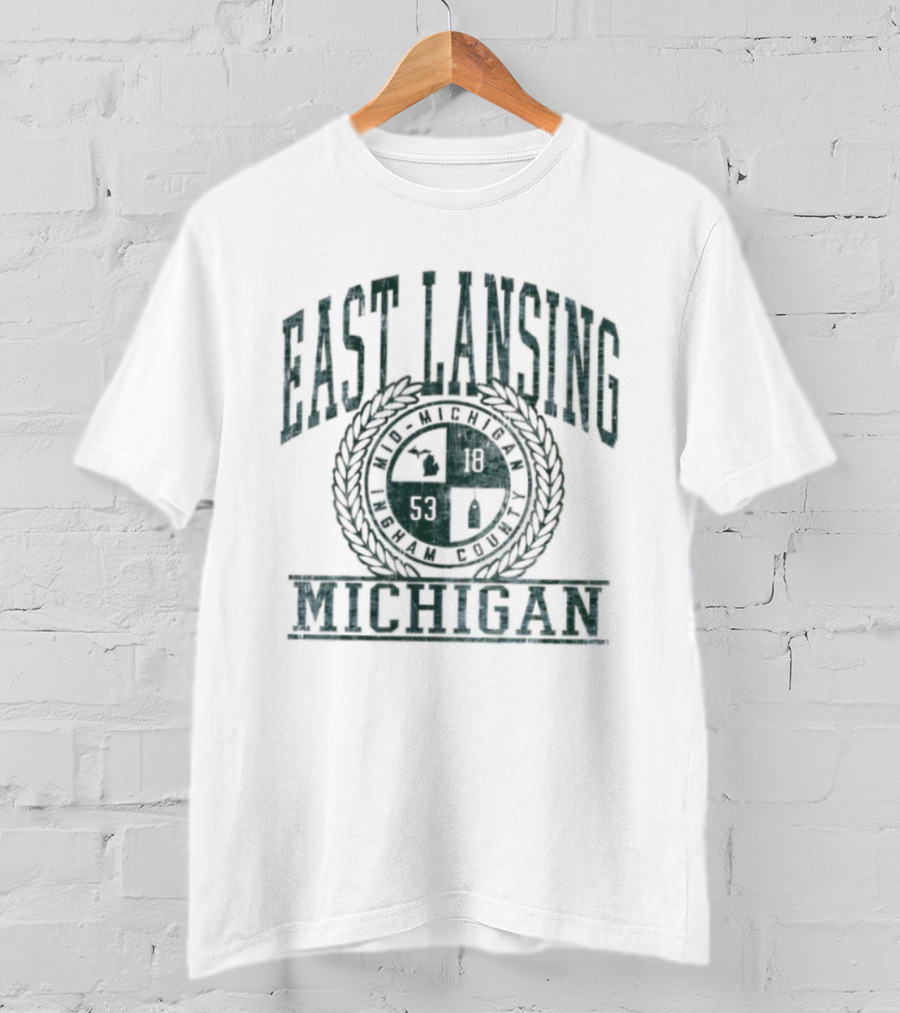 East Lansing Michigan Seal Retro College Town Crest 1953 T-Shirt