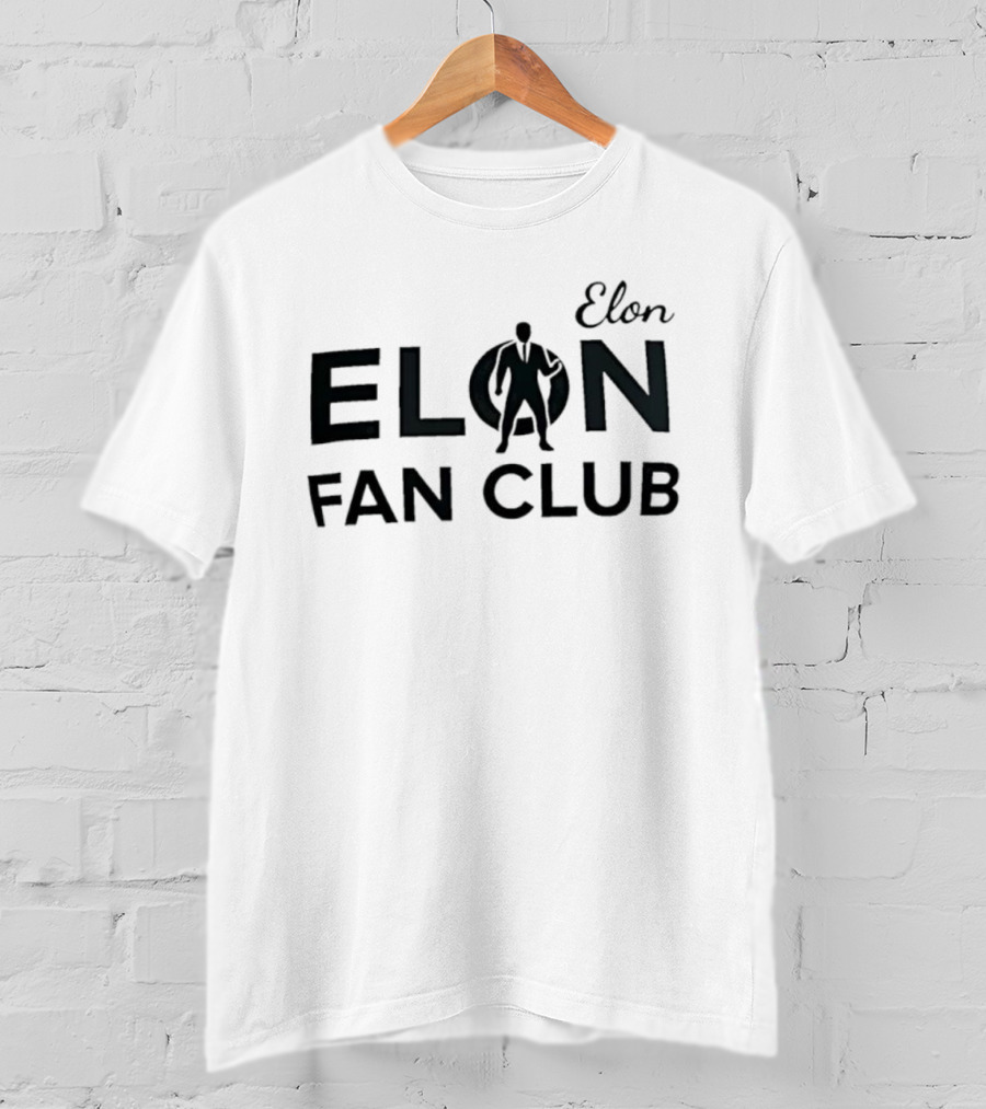 Elon Fan Club Bold Lettering Silhouette T-Shirt