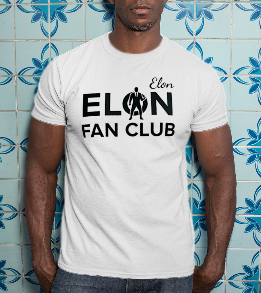 Elon Fan Club Bold Lettering Silhouette T-Shirt