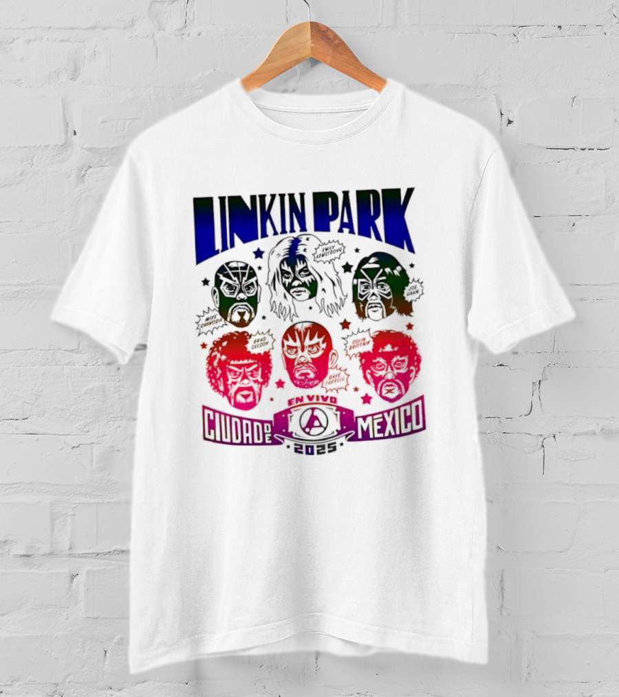 Linkin Park Lucha Libre En Vivo Mexico 2025 Concert T-Shirt