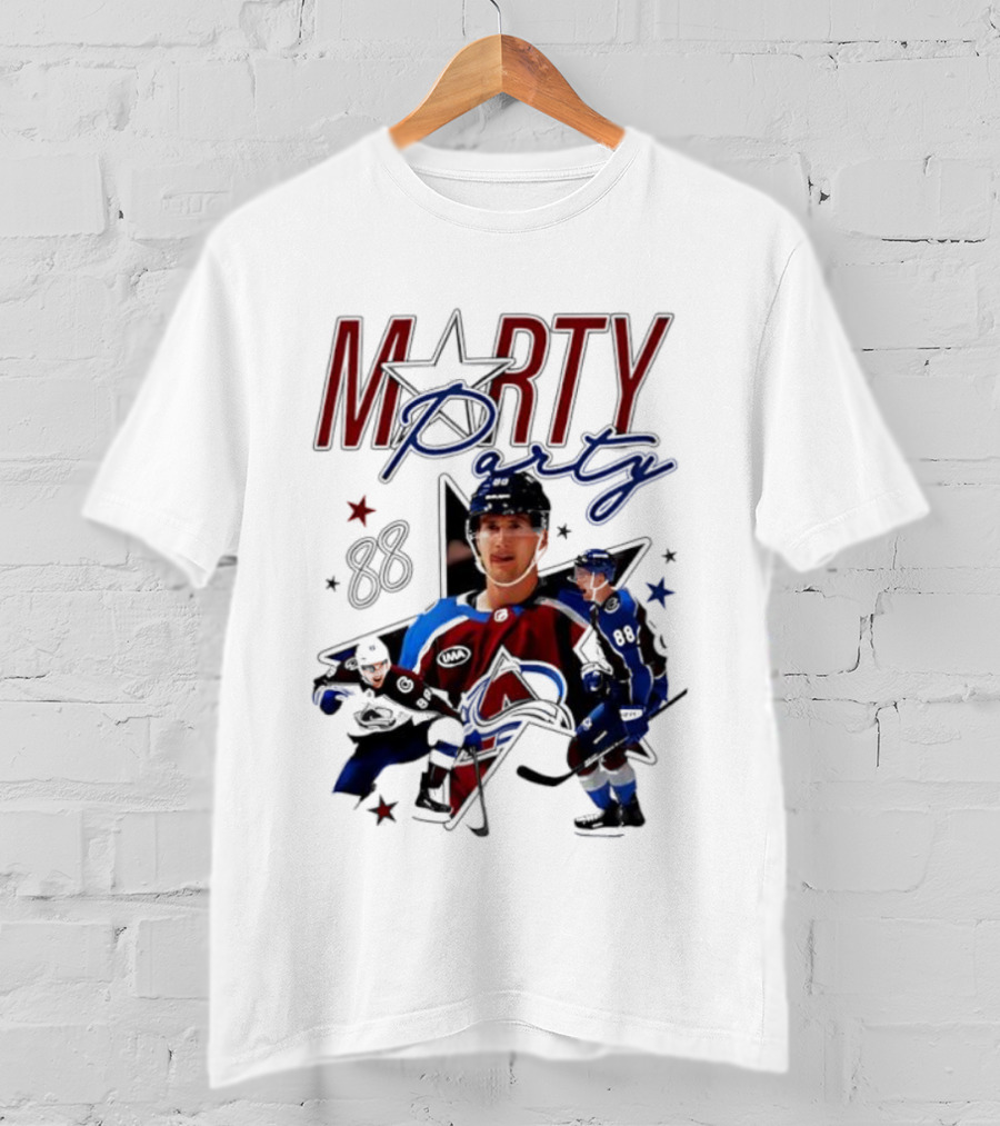 Marty Party Martin Necas 88 Colorado Avalanche NHL Tribute T-Shirt
