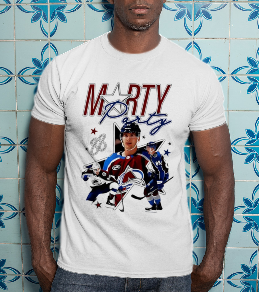 Marty Party Martin Necas 88 Colorado Avalanche NHL Tribute T-Shirt