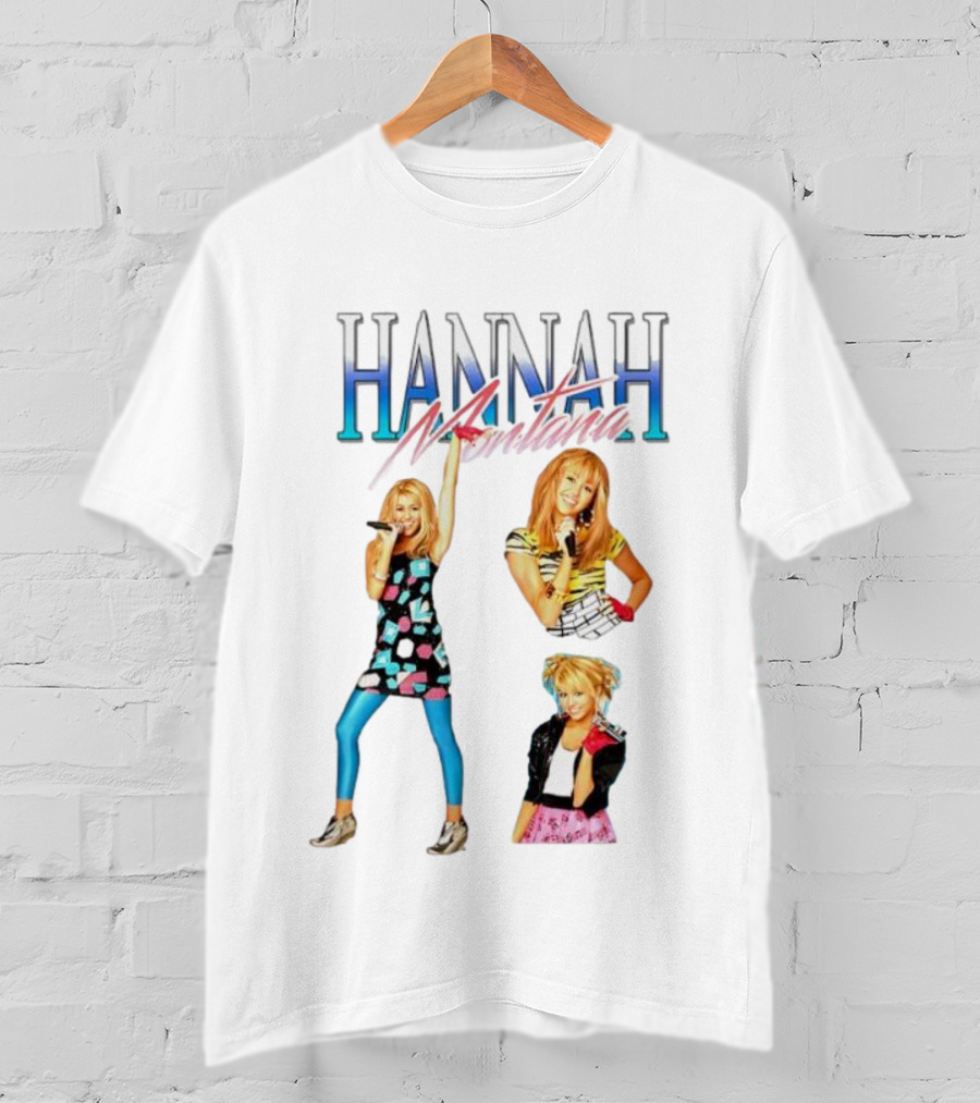 Hannah Montana Multicolor Outfit Collage Walmart Amazon T-Shirt