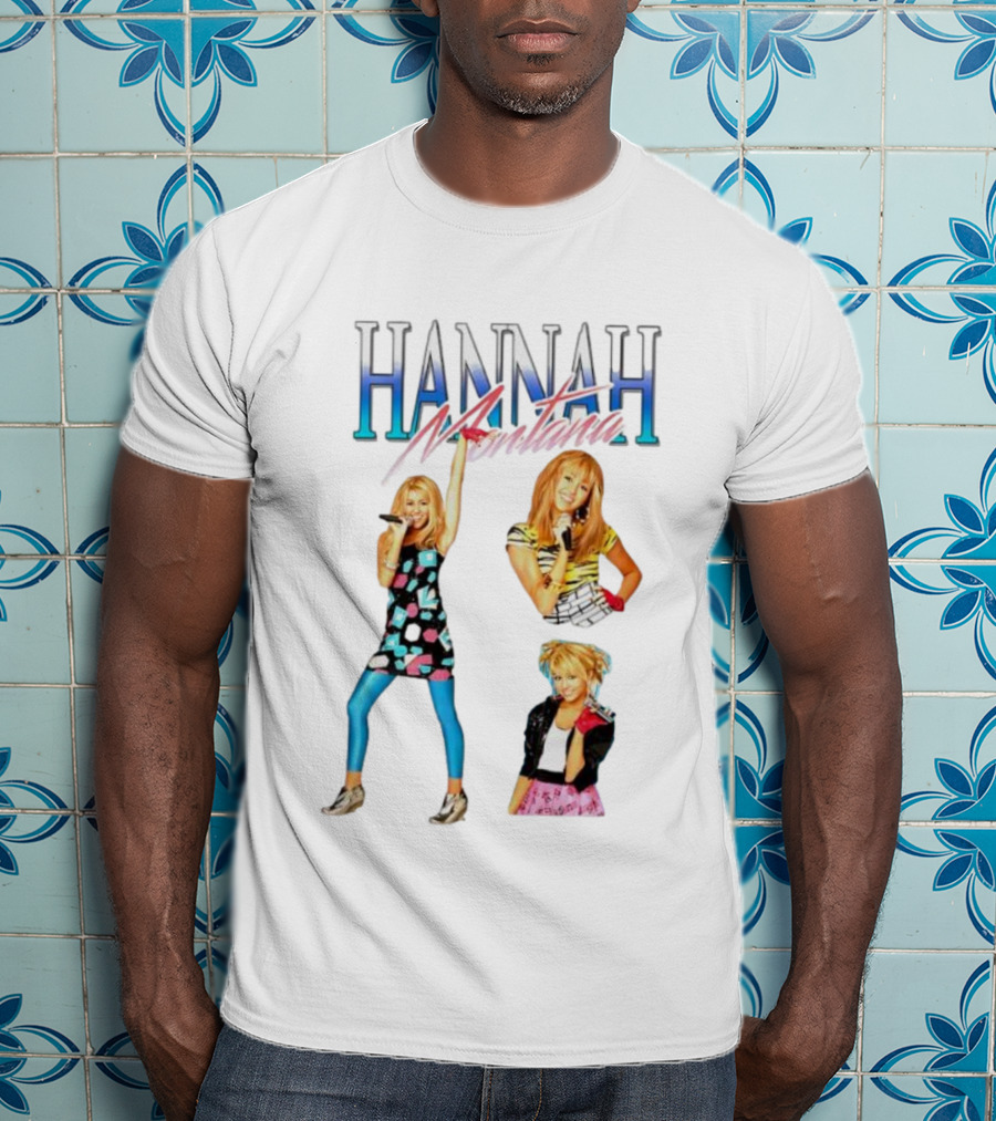 Hannah Montana Multicolor Outfit Collage Walmart Amazon T-Shirt