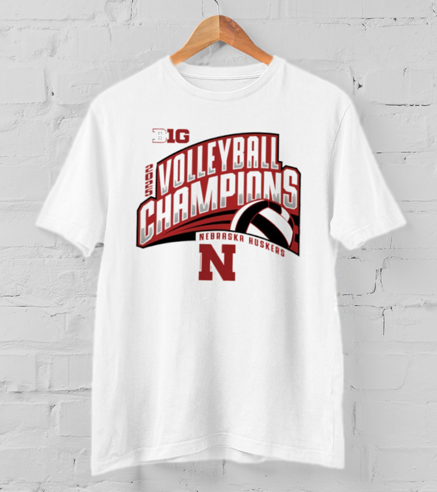 ```Nebraska Huskers 2025 Big 10 Volleyball Champions``` T-Shirt