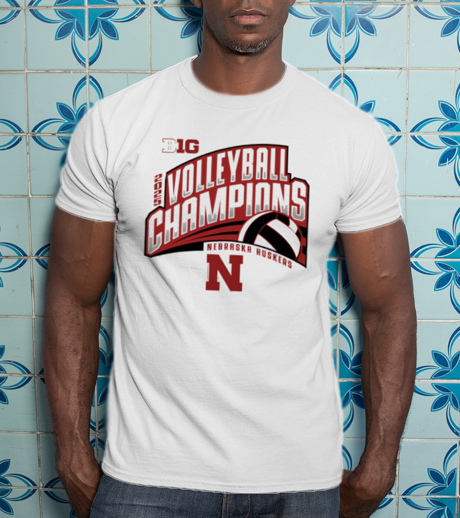 ```Nebraska Huskers 2025 Big 10 Volleyball Champions``` T-Shirt