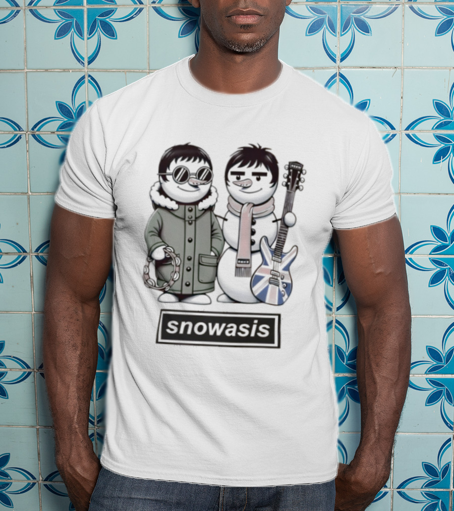 Snowasis Oasis Xmas Christmas Noel Rock Band Festive Holiday Sweater T-Shirt