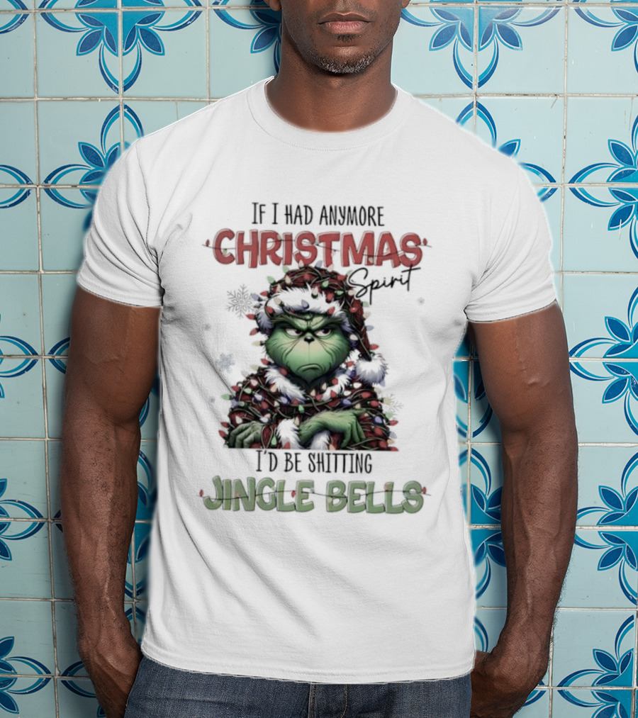 The Grinch Christmas Spirit Shitting Jingle Bells Holiday Humor T-Shirt