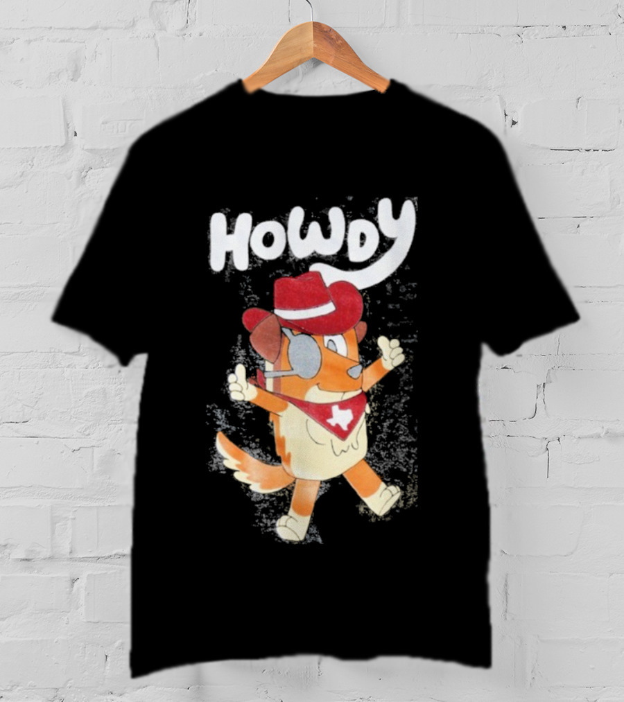 Howdy Dog Texas Bandana Cowboy Hat T-Shirt