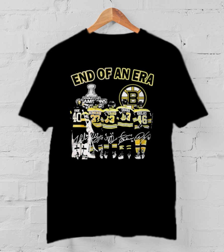 Boston Bruins End Of An Era Stanley Cup Champions 2011 Signatures Icons Legendary Team T-Shirt