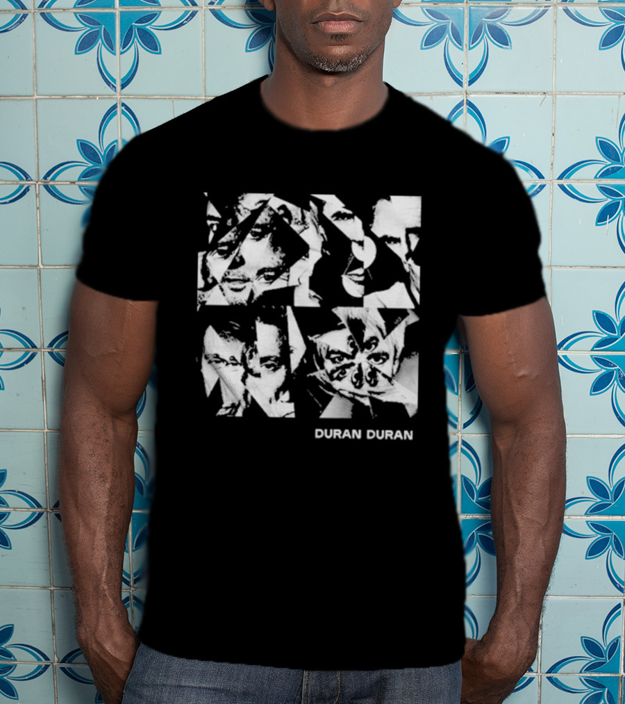 Duran Duran Mirror Collage Faces Band Name Retro Style T-Shirt
