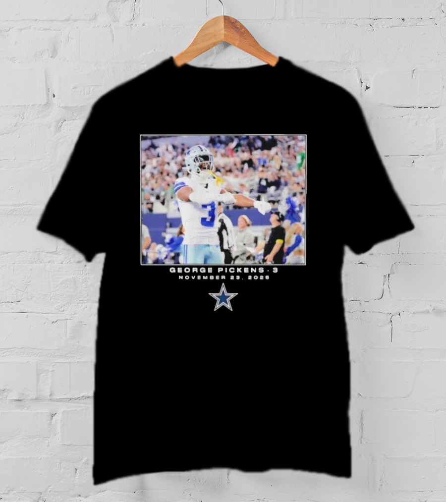 George Pickens 3 Dallas Cowboys November 23 2025 NFL Week 12 T-Shirt