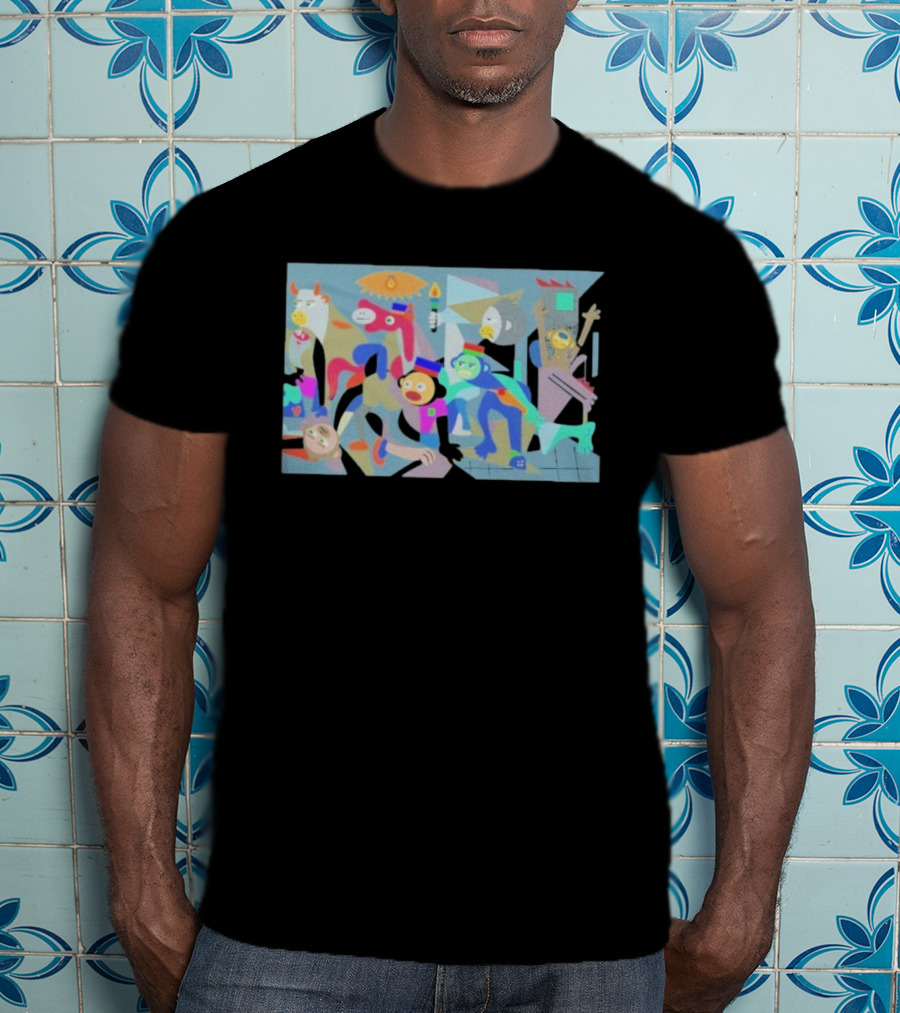 Onchainmonkey Ascolour Picasso-Style Abstract Colorful Characters T-Shirt
