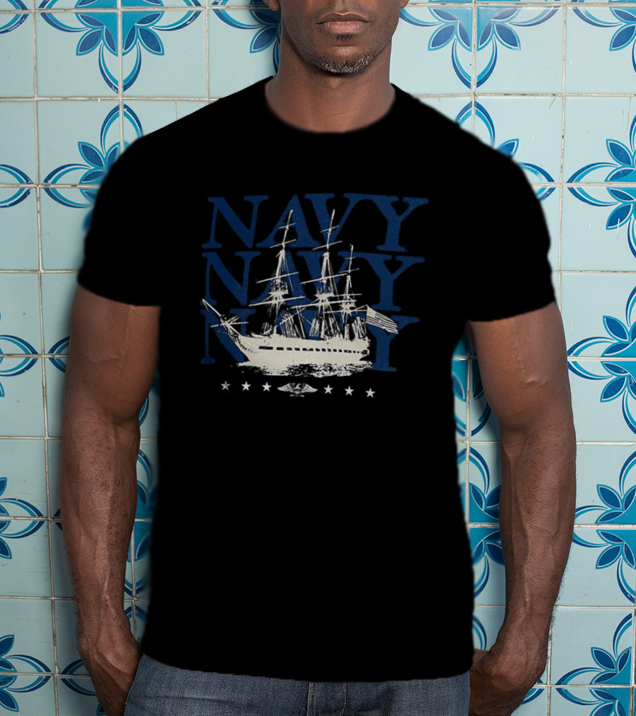 Navy Midshipmen Under Armour 250th Anniversary Sailboat Stars T-Shirt