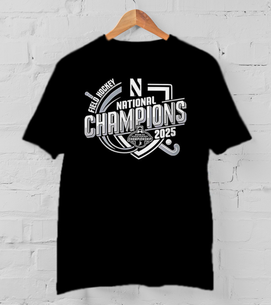 Northwestern Wildcats Hockey National Champions 2025 Logo Design T-Shirt