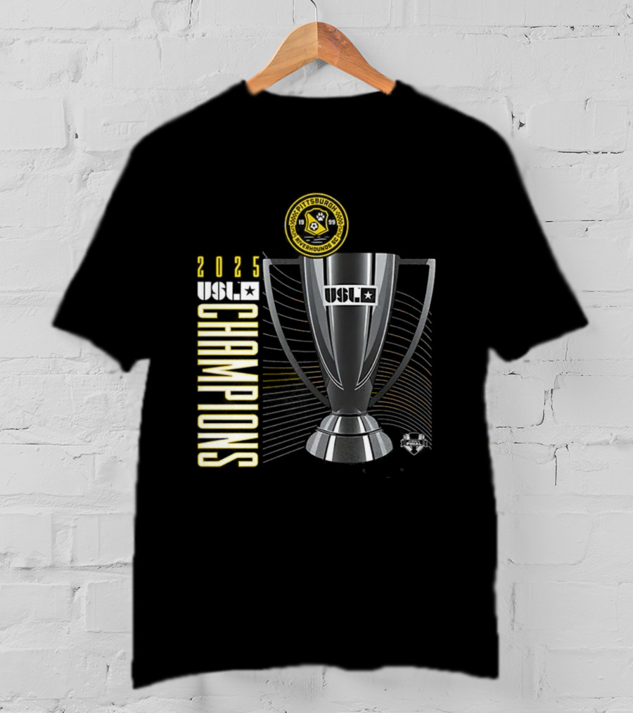 Pittsburgh Riverhounds SC 2025 USL Championship Final Champions Trophy T-Shirt