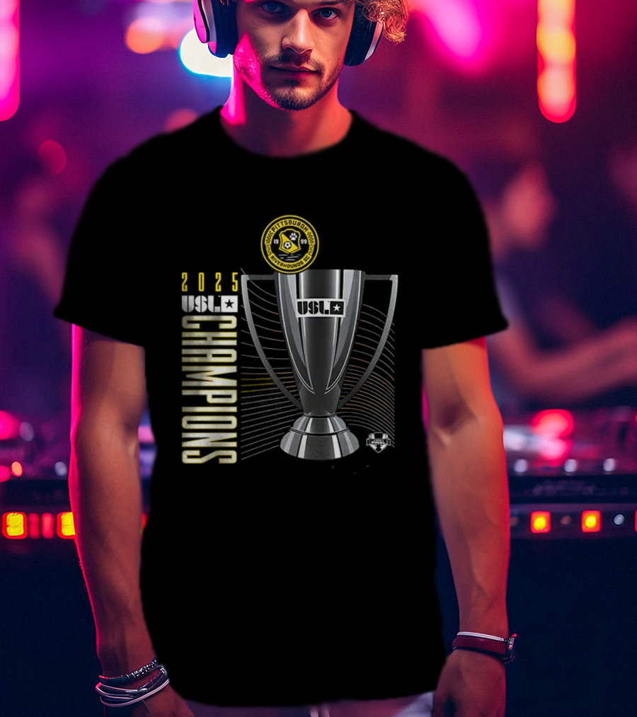 Pittsburgh Riverhounds SC 2025 USL Championship Final Champions Trophy T-Shirt