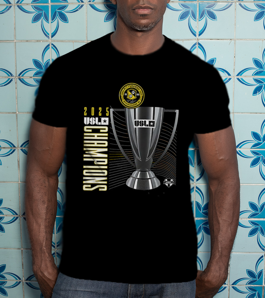 Pittsburgh Riverhounds SC 2025 USL Championship Final Champions Trophy T-Shirt