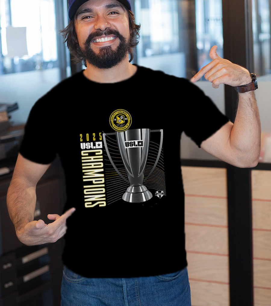 Pittsburgh Riverhounds SC 2025 USL Championship Final Champions Trophy T-Shirt