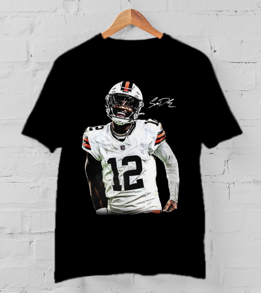 Cleveland Browns Shedeur Sanders Debut 12 Signature T-Shirt
