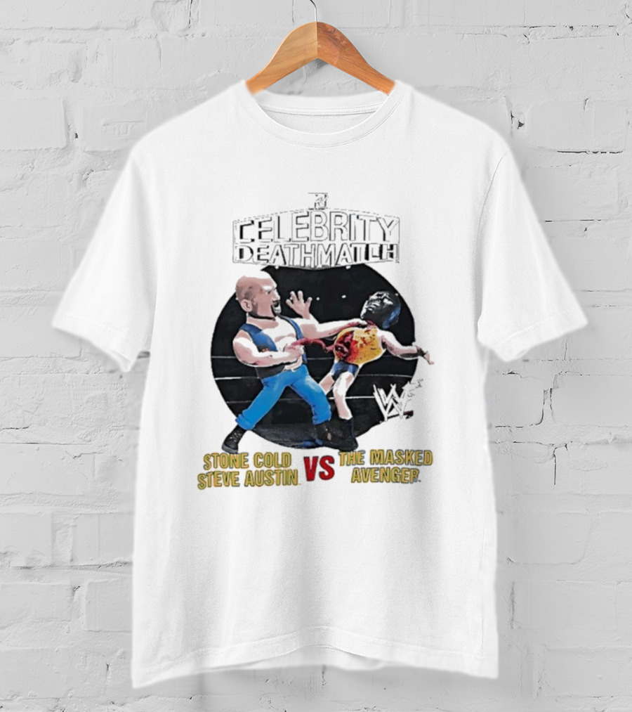 MTV Celebrity Deathmatch Stone Cold Steve Austin VS The Masked Avenger Showdown T-Shirt
