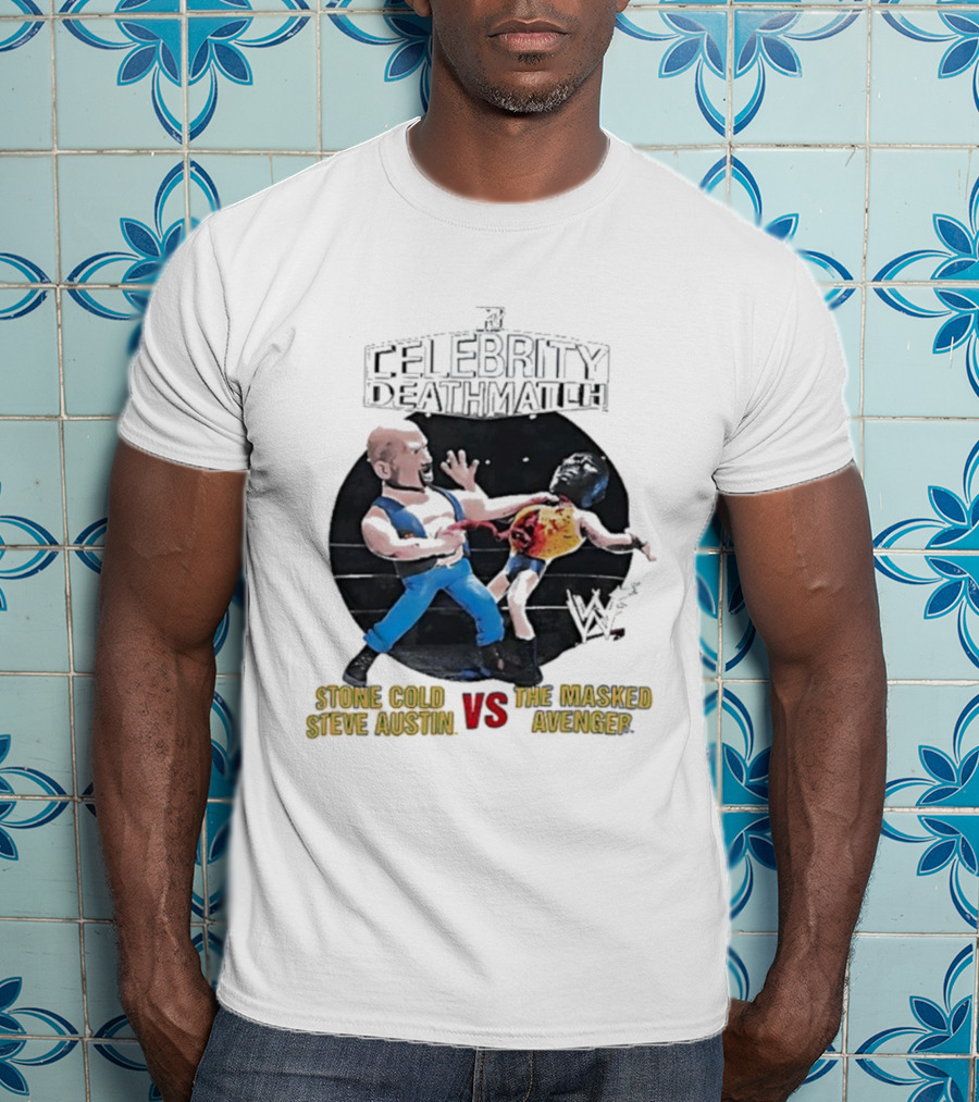 MTV Celebrity Deathmatch Stone Cold Steve Austin VS The Masked Avenger Showdown T-Shirt