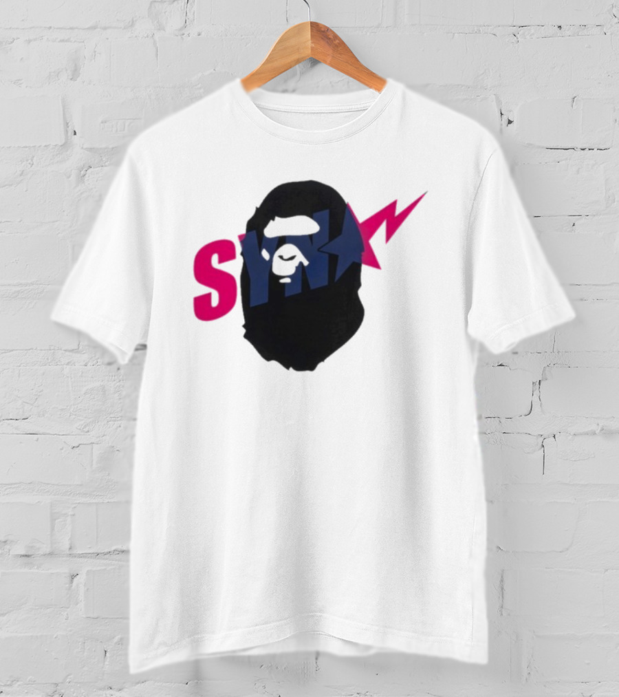 SYN Syna Synning Bape Ape Head Lightning Bold Hip-Hop Streetwear T-Shirt