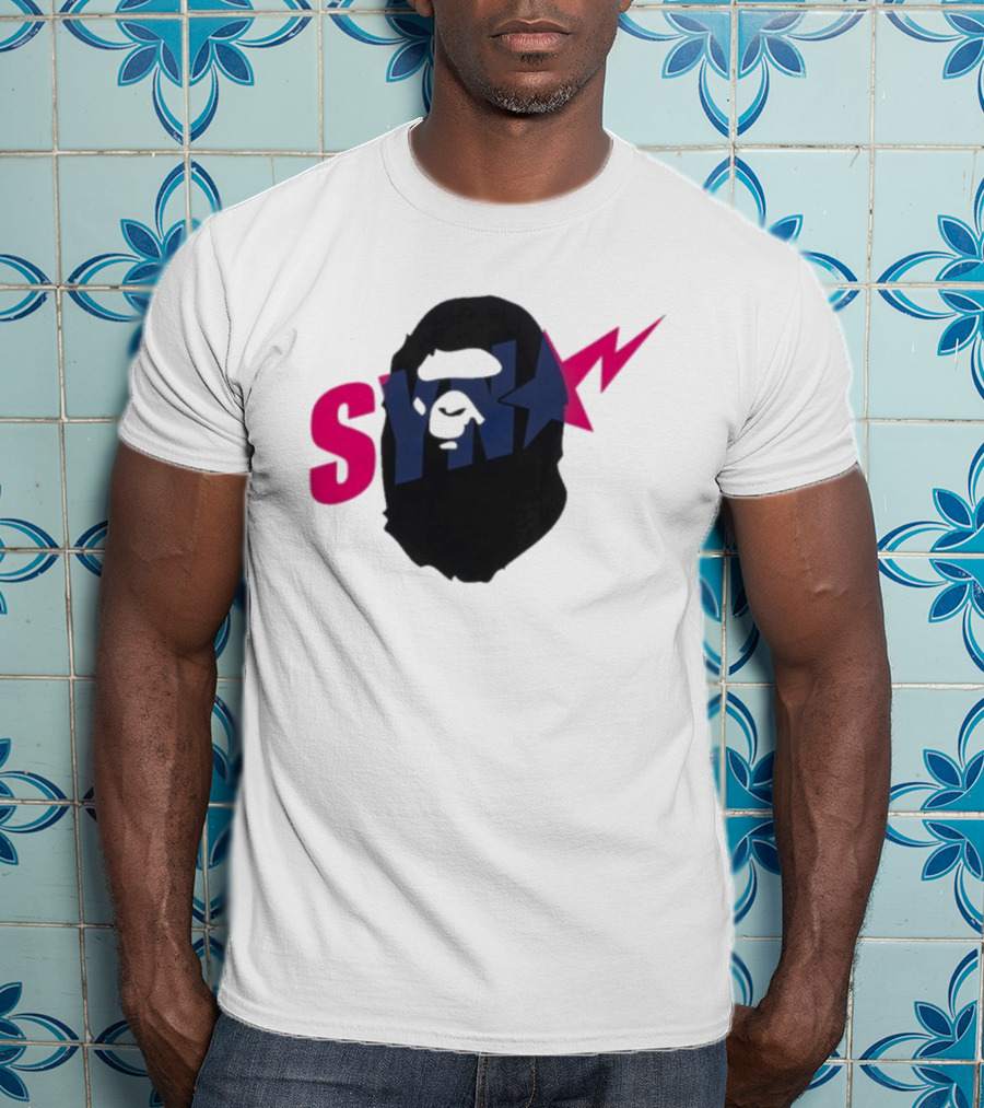 SYN Syna Synning Bape Ape Head Lightning Bold Hip-Hop Streetwear T-Shirt