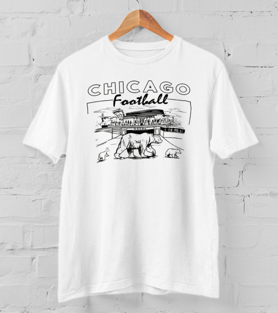 Chicago Bears Soldier Field Football Bears Sketch T-Shirt