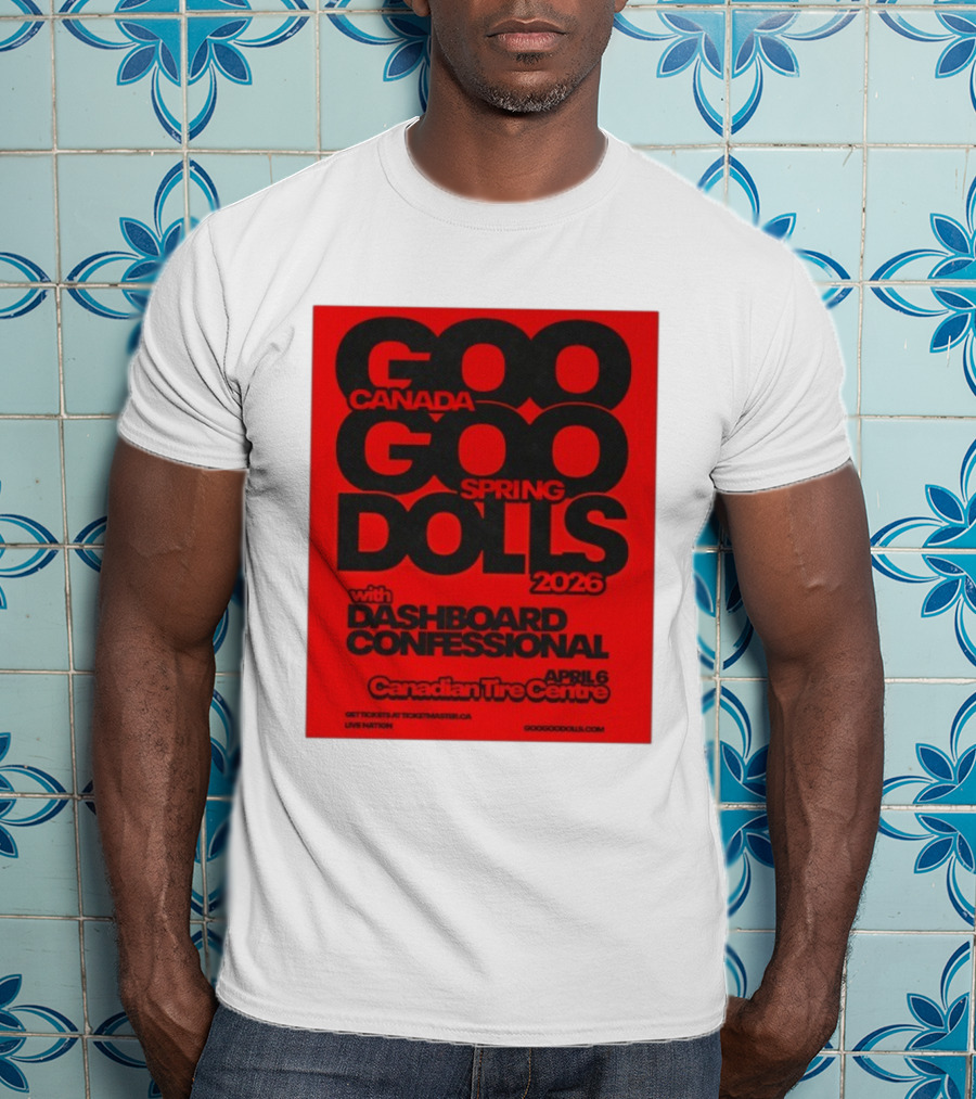 Goo Goo Dolls Canada Spring Tour 2026 With Dashboard Confessional April 6 Canadian Tire Centre T-Shirt