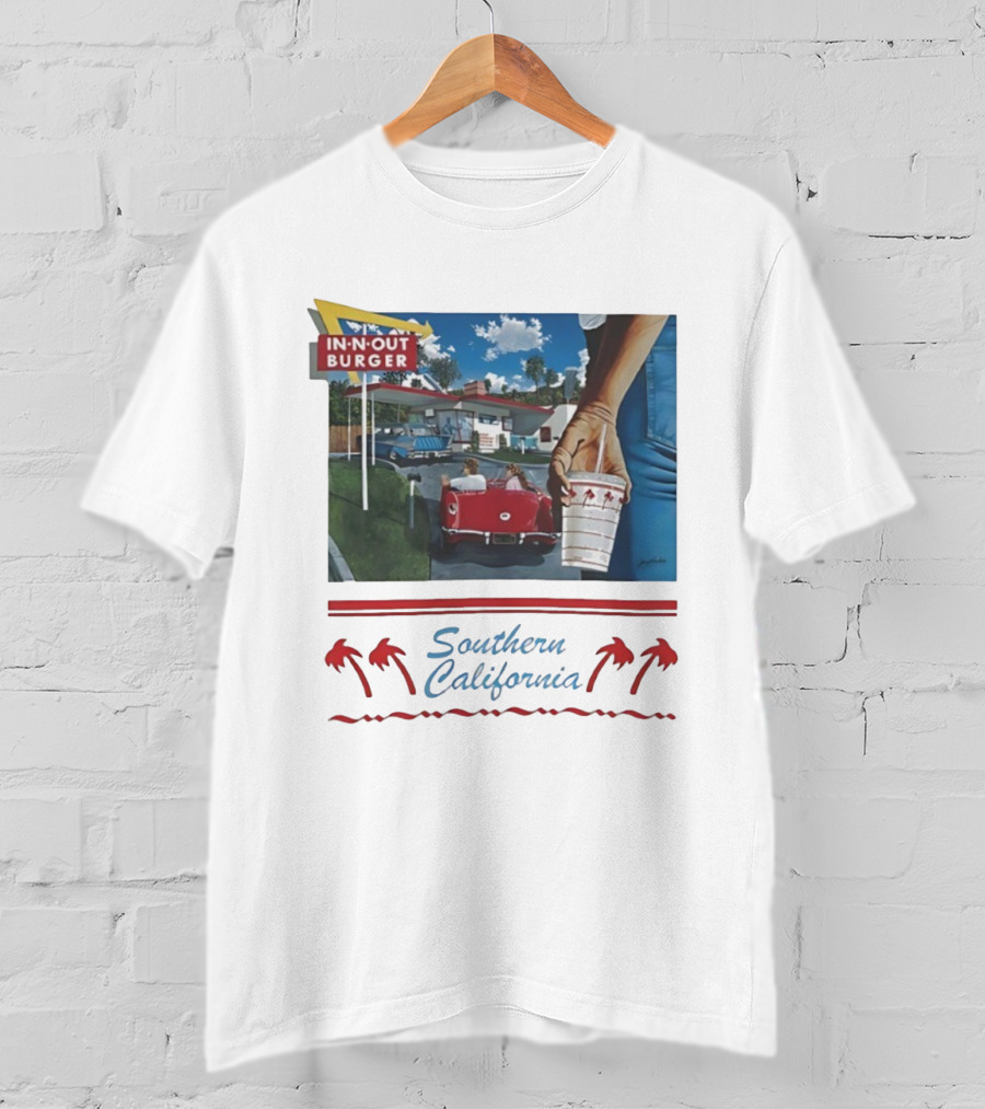In N Out Burger Southern California Vintage Palm Trees 1990 T-Shirt