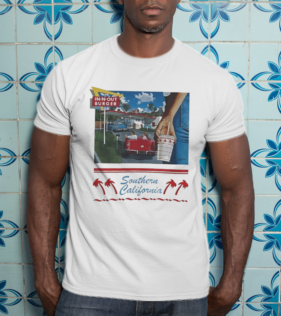 In N Out Burger Southern California Vintage Palm Trees 1990 T-Shirt