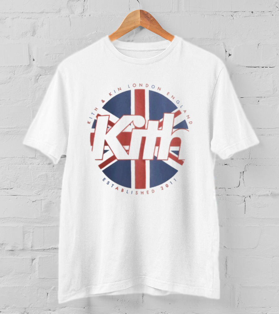 Kith And Kin London England Established 2011 Union Jack Shield T-Shirt