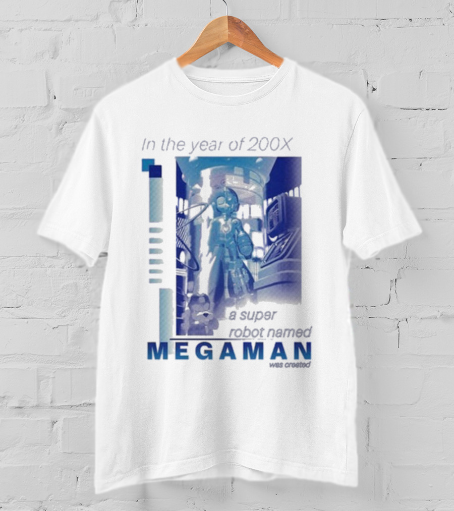 Mega Man In The Year Of 200X A Super Robot Named Mega Man Retro Gaming T-Shirt