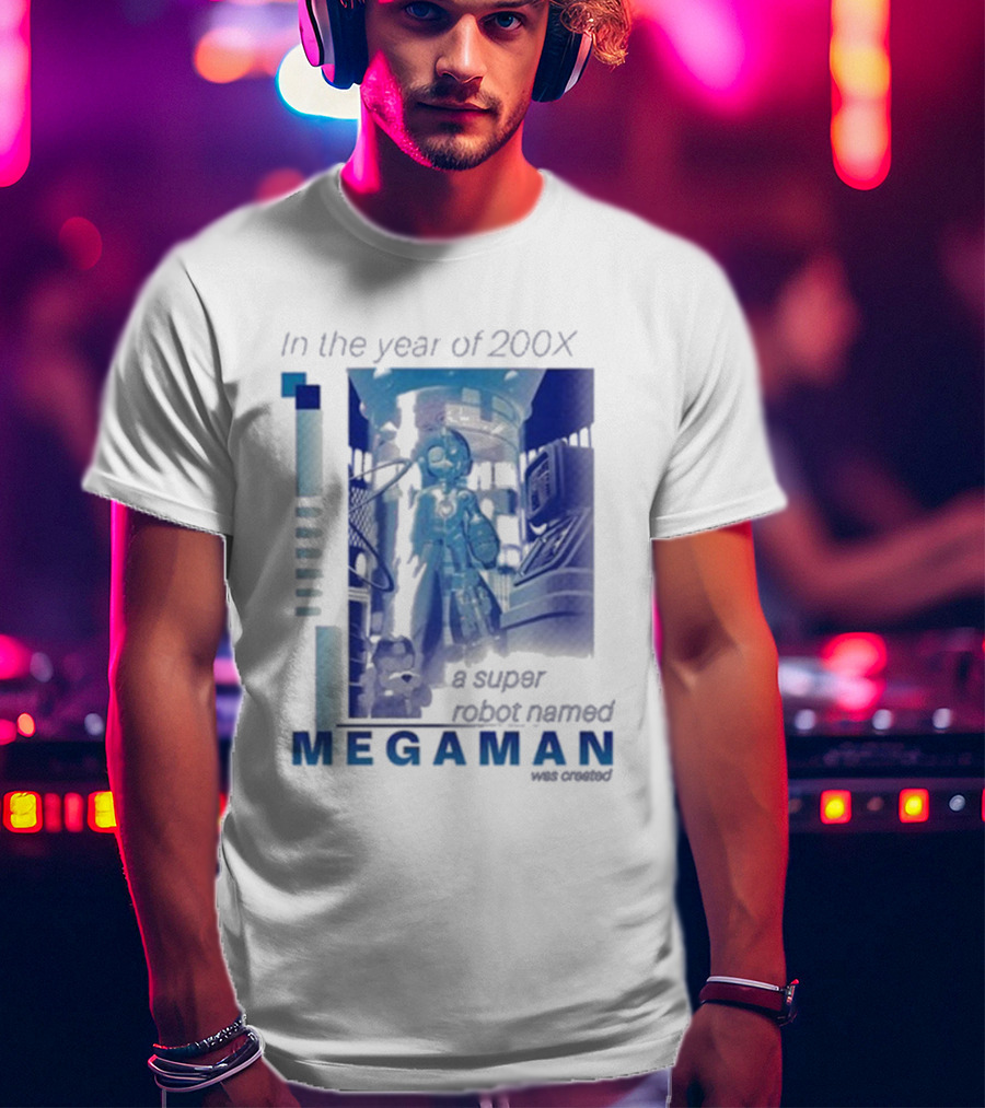 Mega Man In The Year Of 200X A Super Robot Named Mega Man Retro Gaming T-Shirt