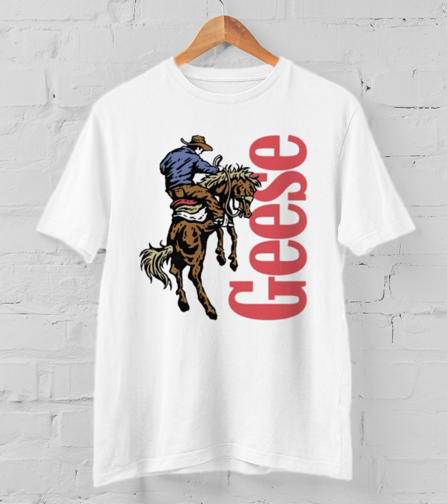 Geese Cowboy Riding Horse Western Adventure 3D Style T-Shirt