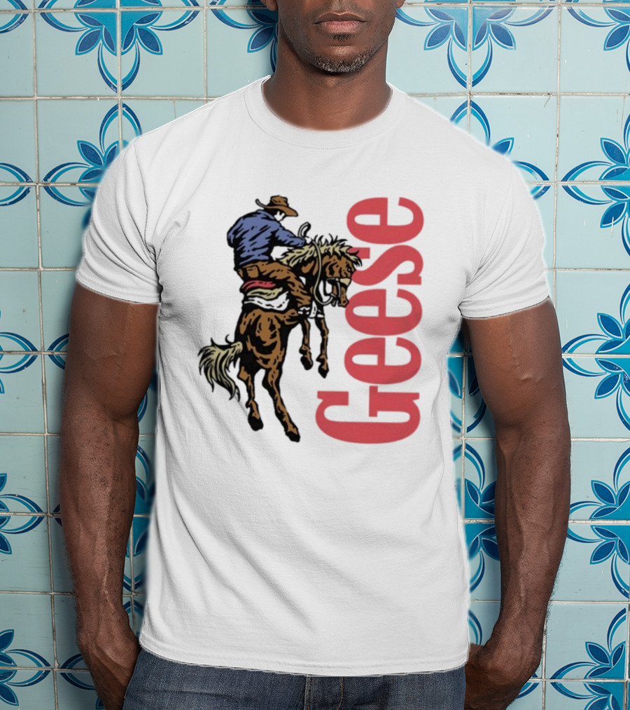 Geese Cowboy Riding Horse Western Adventure 3D Style T-Shirt