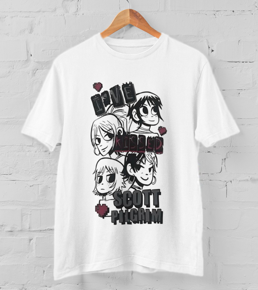 I’ve Kissed Scott Pilgrim Characters With Hearts T-Shirt