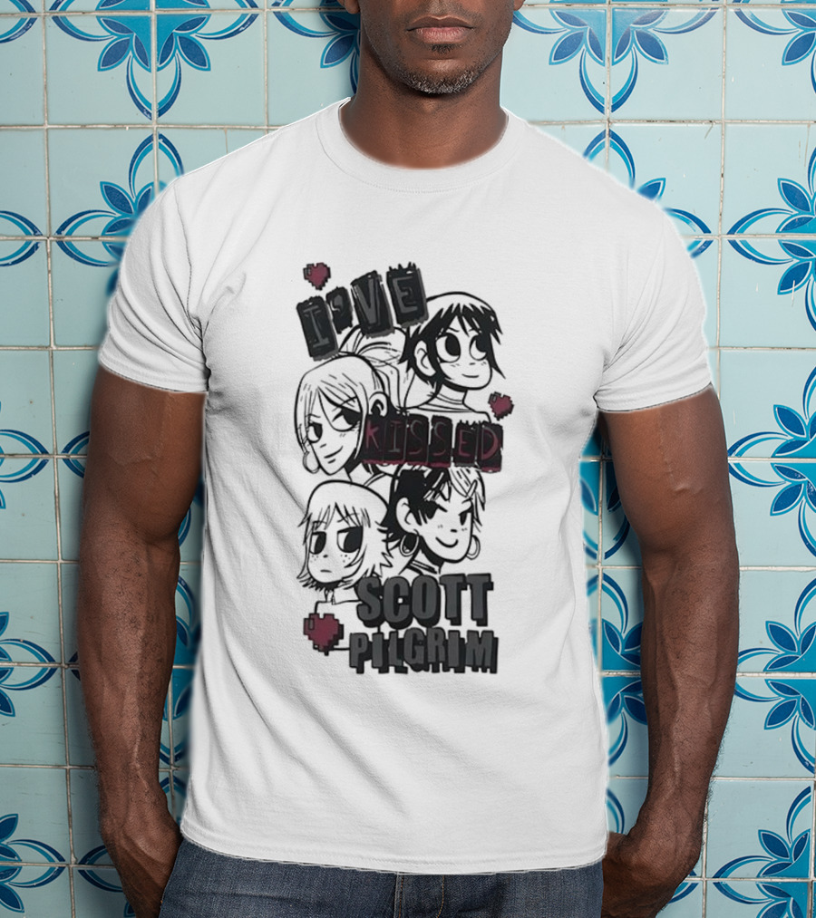 I’ve Kissed Scott Pilgrim Characters With Hearts T-Shirt