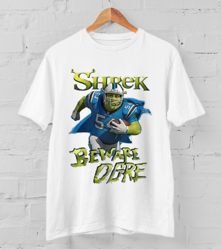 Shrek Beware Ogre Carolina Panthers NFL Crossover T-Shirt