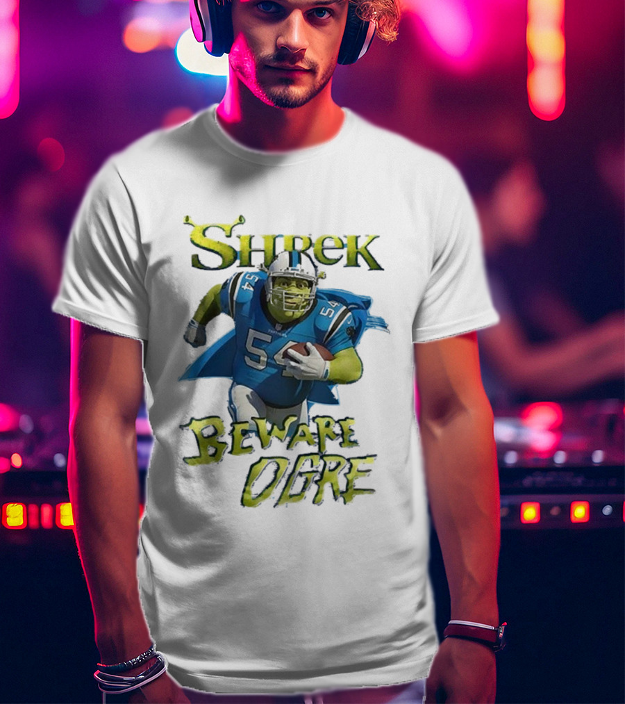 Shrek Beware Ogre Carolina Panthers NFL Crossover T-Shirt